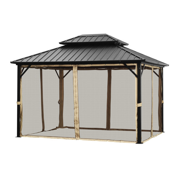 Zenova 12 Ft. W x 10 Ft. D Aluminum Grill Gazebo & Reviews Wayfair
